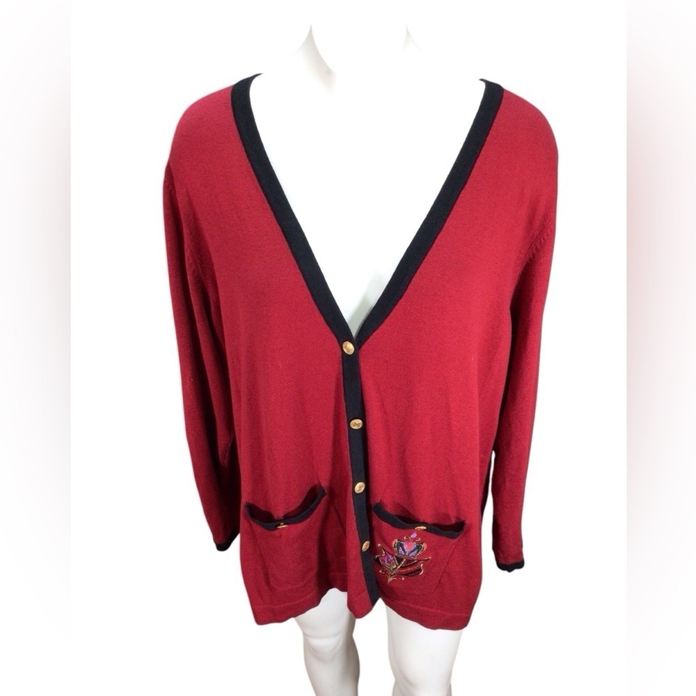 Bob Mackie wearable art Woman’s Cardigan EUC size 1X